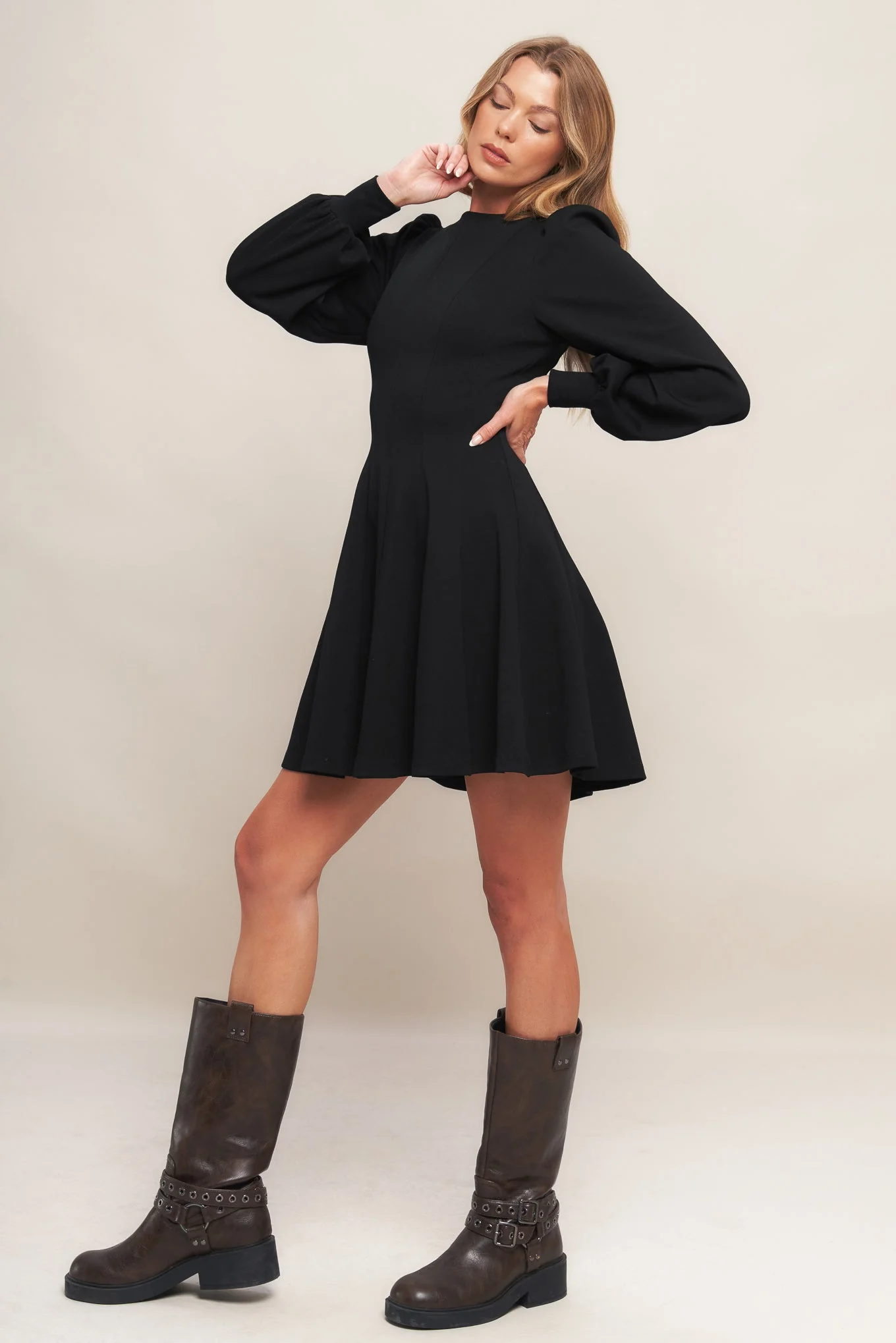 BLACK SWAN HEAVY KNIT MINI DRESS - Image 6