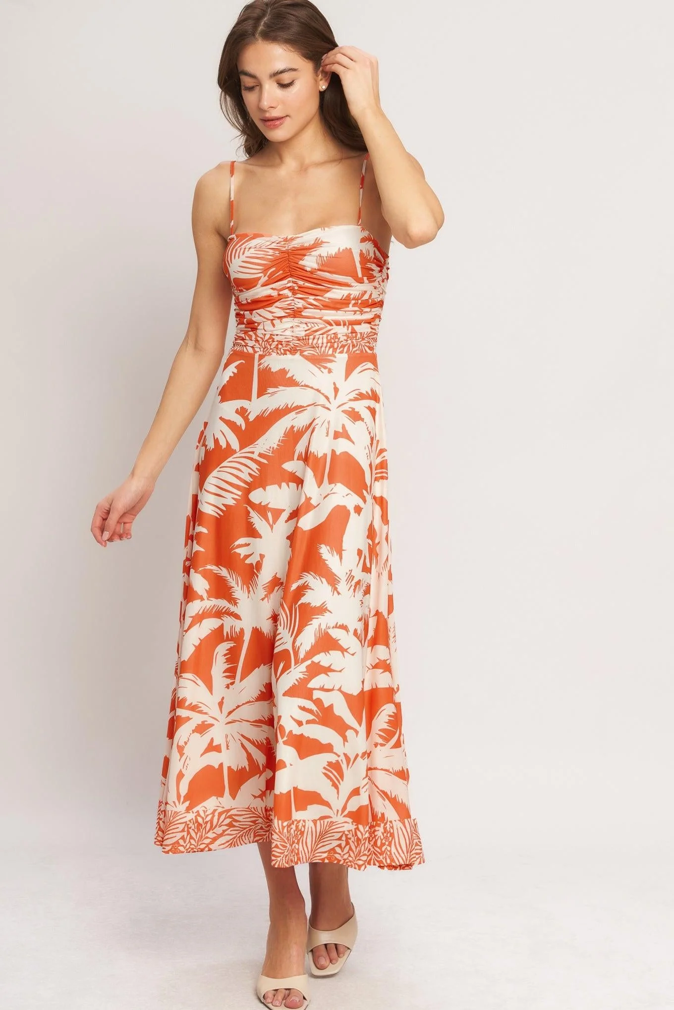 HEATWAVE RESORT POWER MESH MIDI DRESS