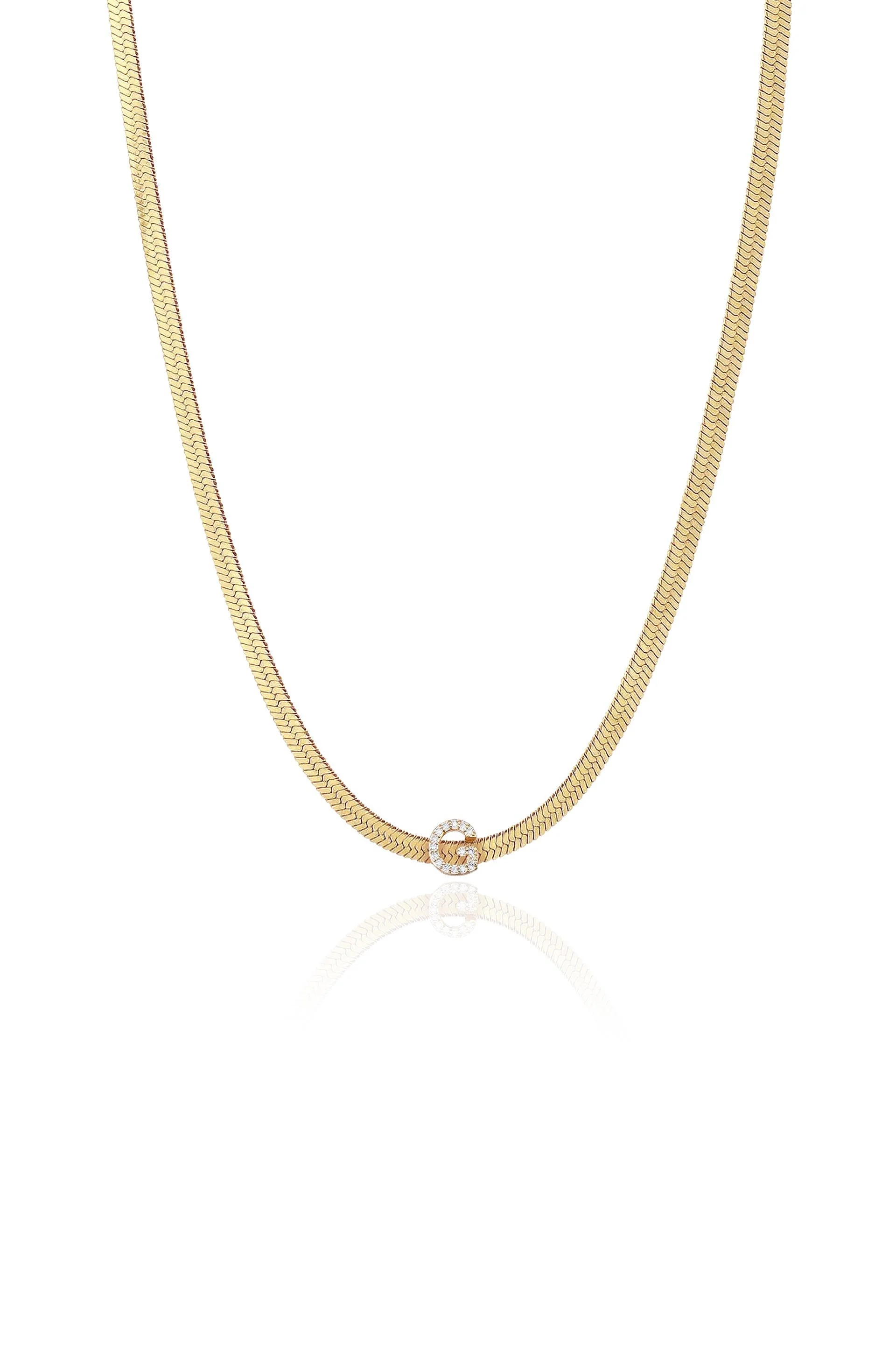 Initial Herringbone Necklace - Image 12
