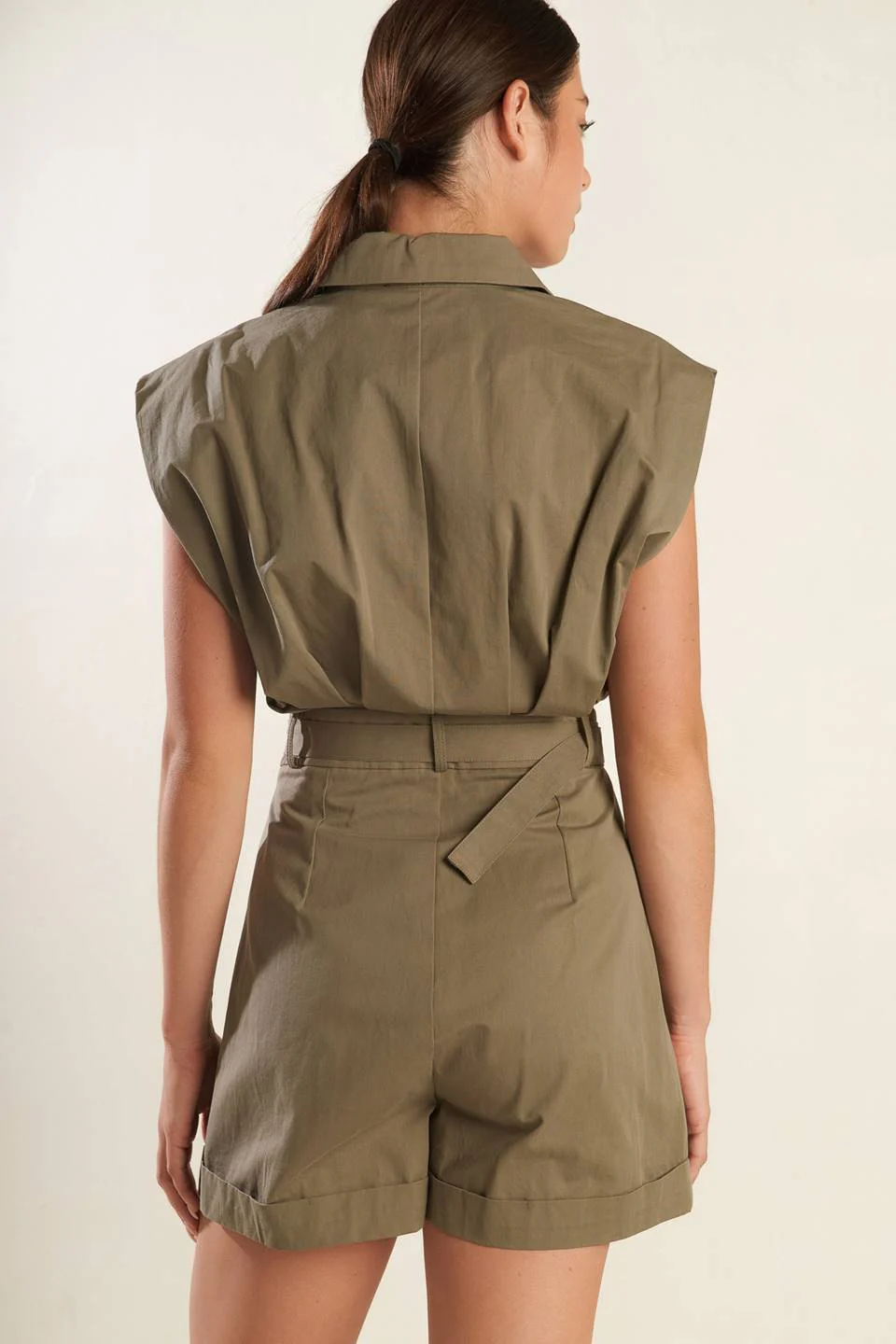 Olive Utility Belted Romper - Image 2