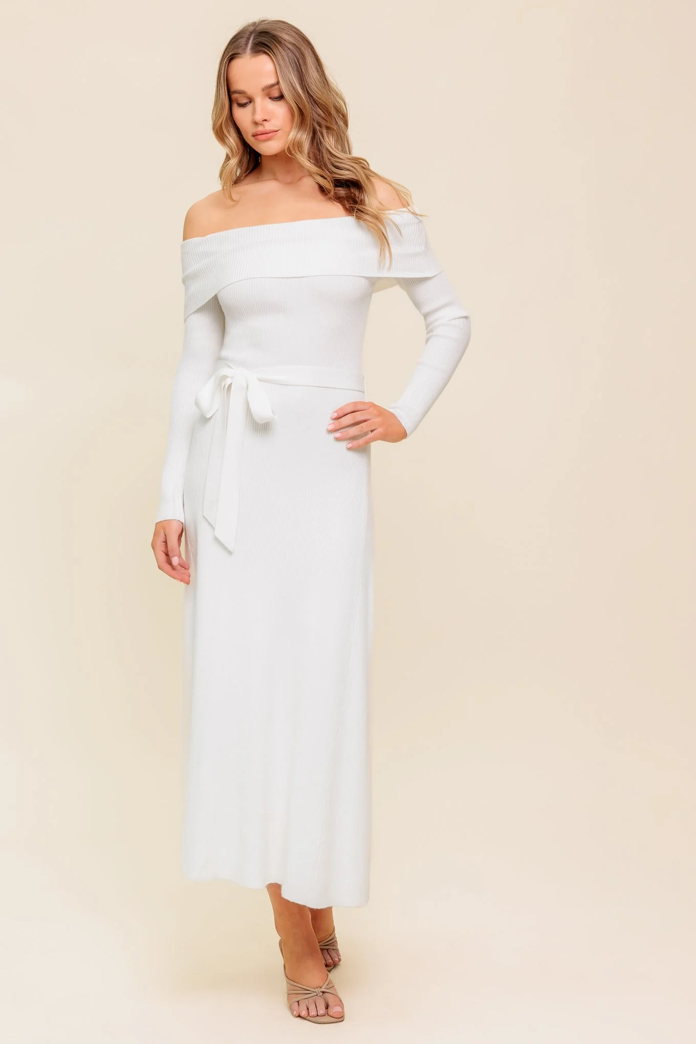 RUSTIC RETREAT - OFF THE SHOULDER SWEATER DRESS - Image 8