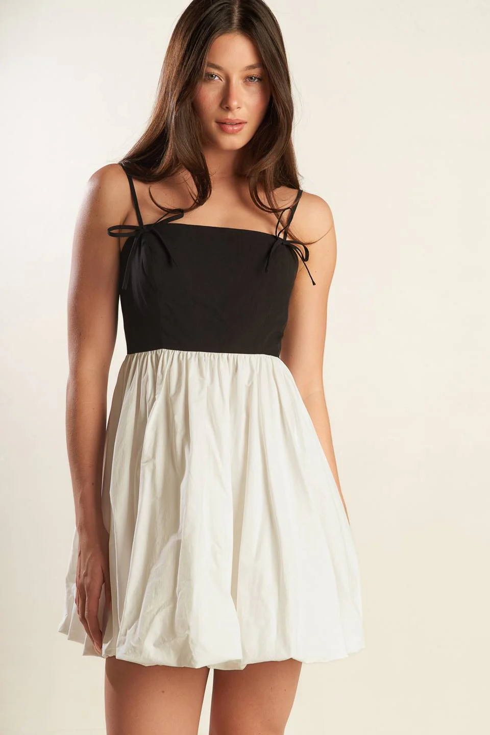 SLAY ALL DAY - BLACK & WHITE MINI DRESS