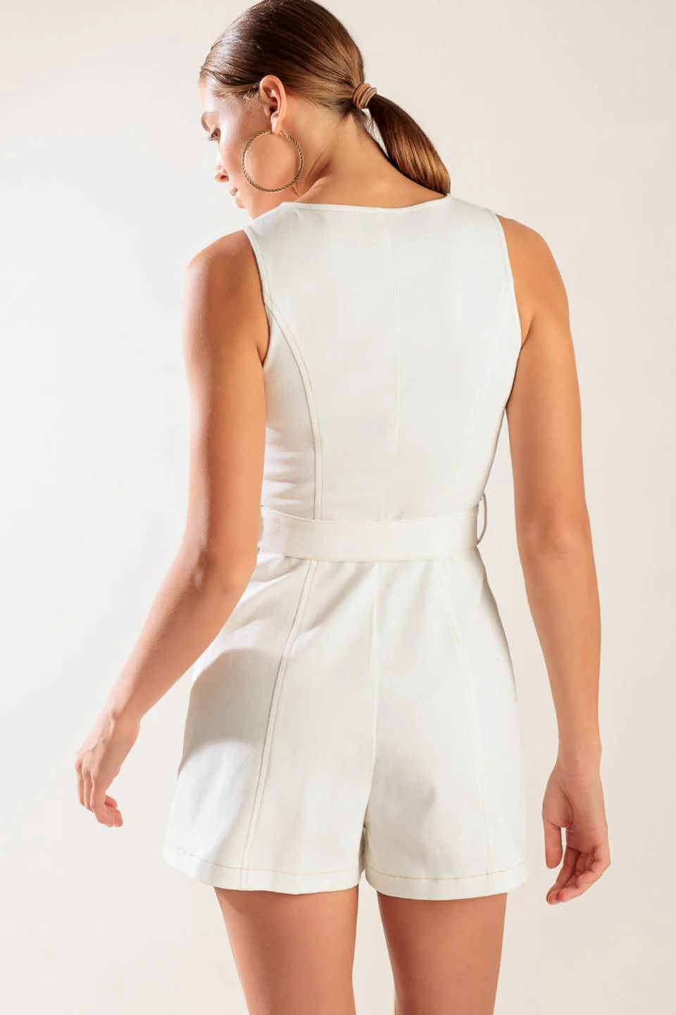 TAKE THE LEAD - WHITE SLEEVELESS ROMPER - Image 2